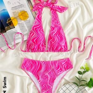 SHEIN Wave Print Bikini set